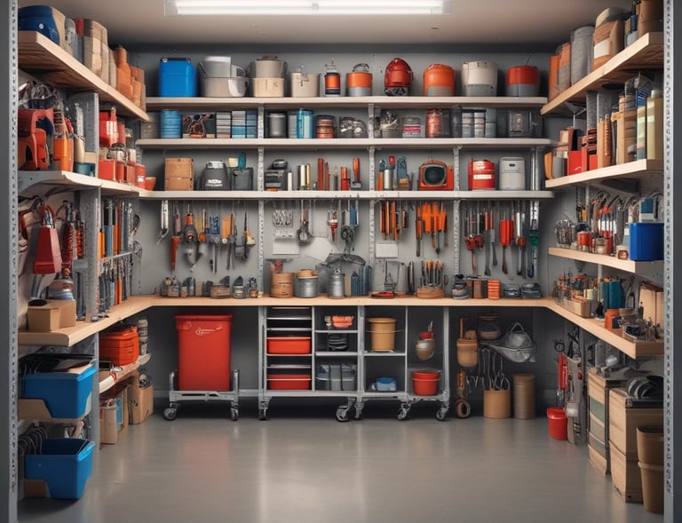 A residential setting features a gray brick house with a shingled roof and a chimney. In front of the garage, two vehicles are parked: a silver pickup truck on the left and a black SUV on the right. The house is adorned with some greenery, and the driveway has a shadow cast by nearby trees.