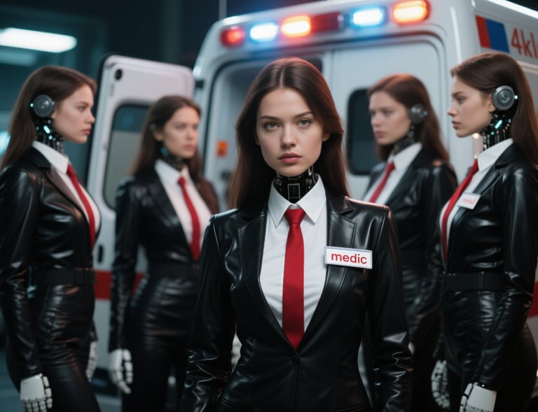 several medics and an ambulance