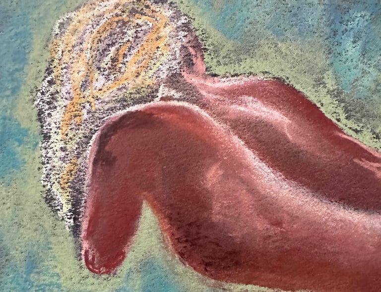 a drawing of a beautiful woman lounging