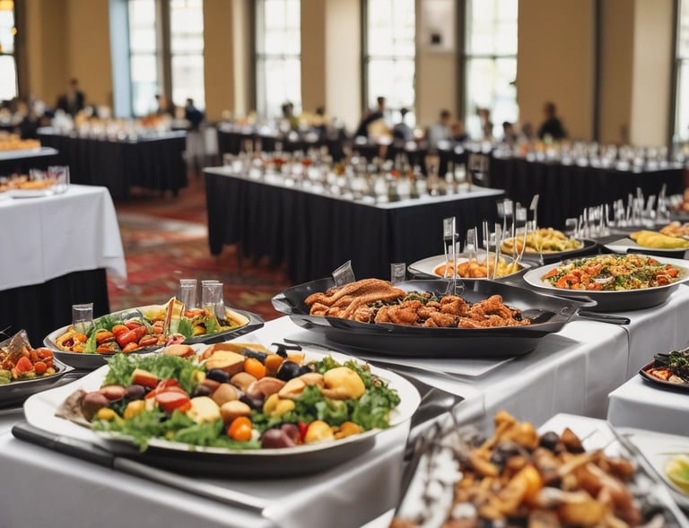 An elegant catering display for a corporate event.