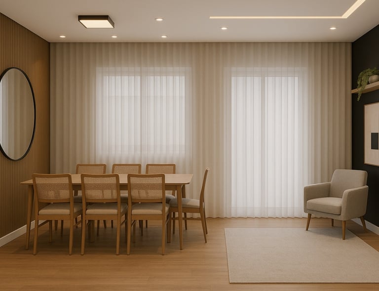 sala de jantar vista lateral