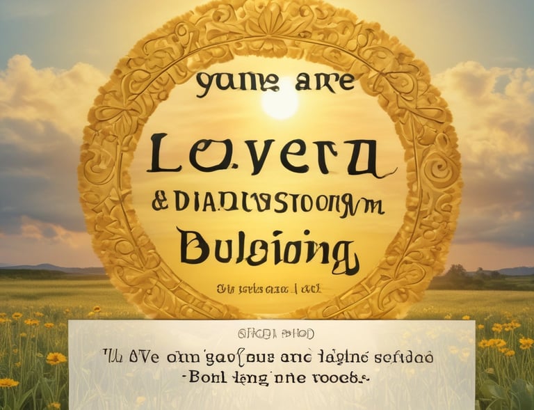 A peaceful setting with affirmations displayed.