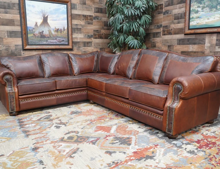 L-shape-camel-leather-sofa