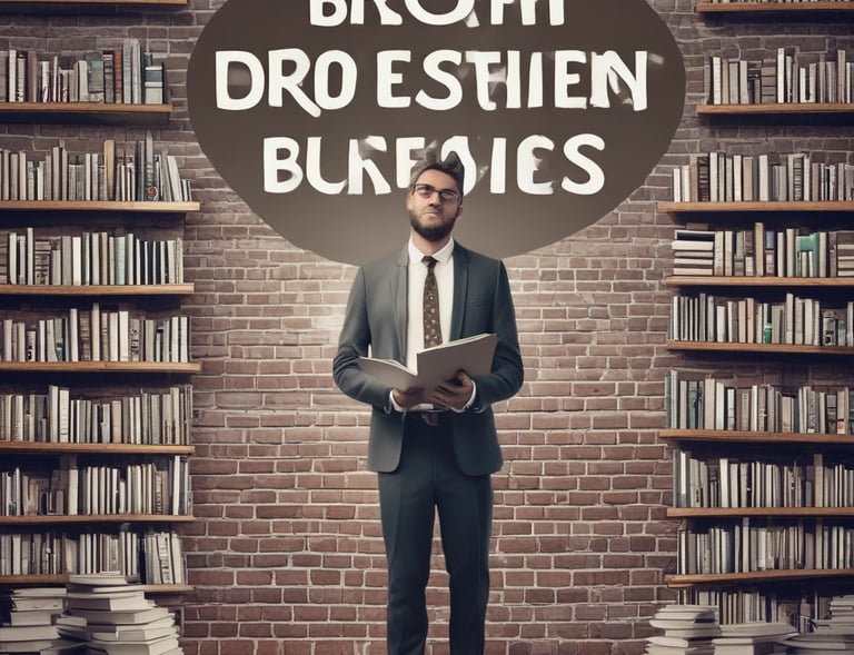 A man is standing on a stage in front of a backdrop with the text 'Social Media Marketing World'. He is wearing a patterned shirt and white pants, gesturing as he speaks. There is a podium with a microphone and two books on it. An audience is seated and listening attentively.