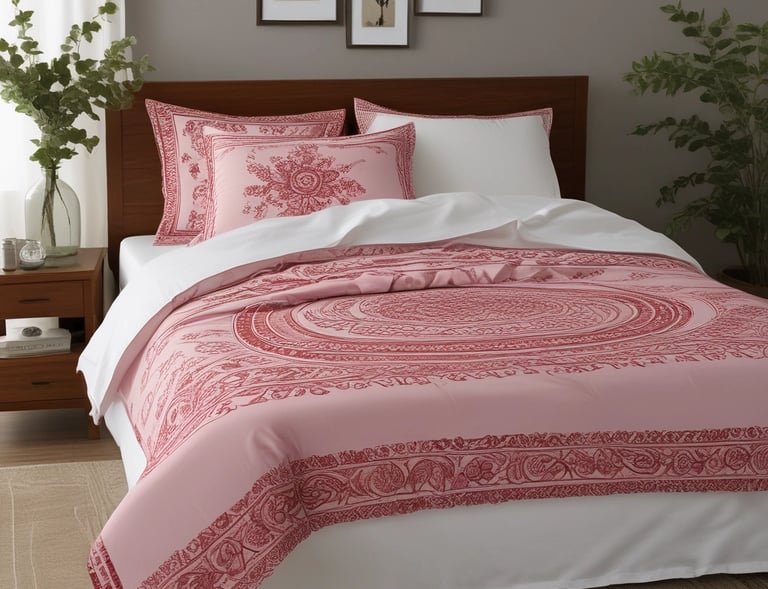 Elegant home textiles arranged beautifully, showcasing their unique designs.