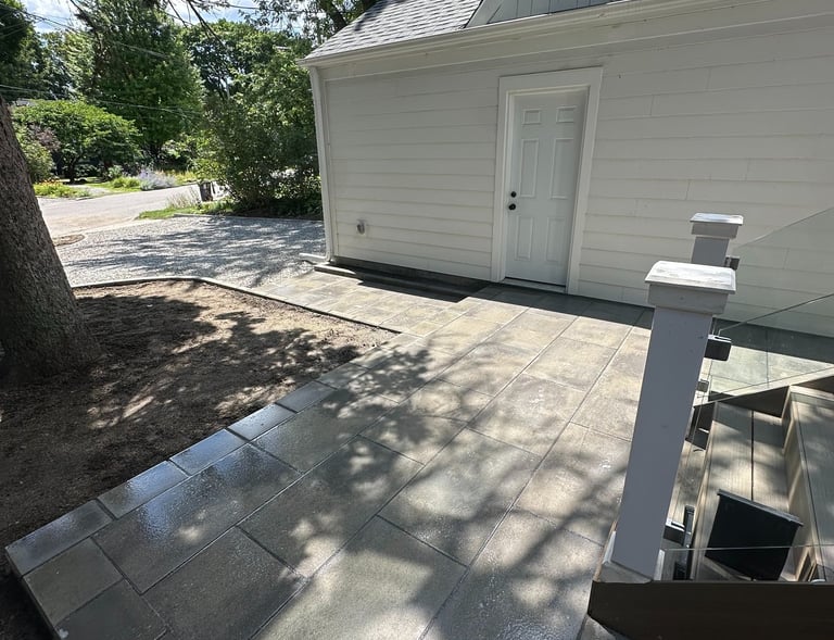 raised paver patio