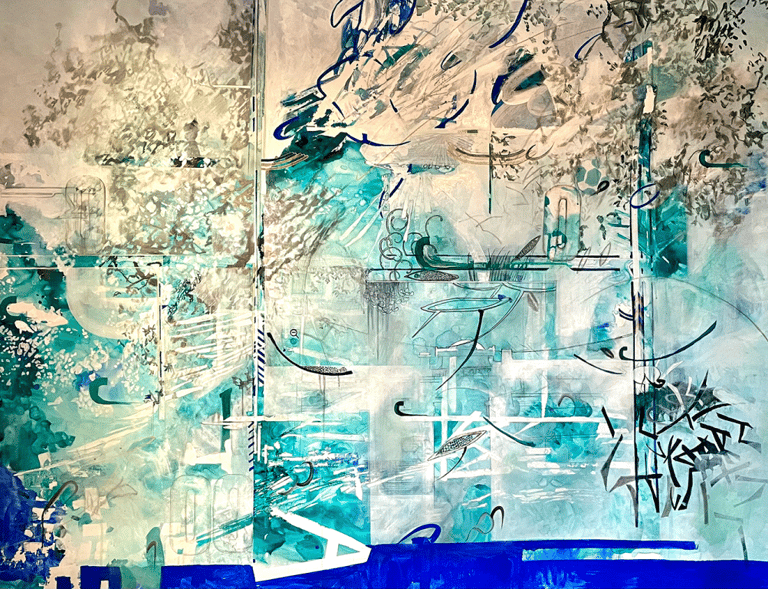 Painting: Shapeshifting Dancing Landscape by Emma Louise Pratt 2024