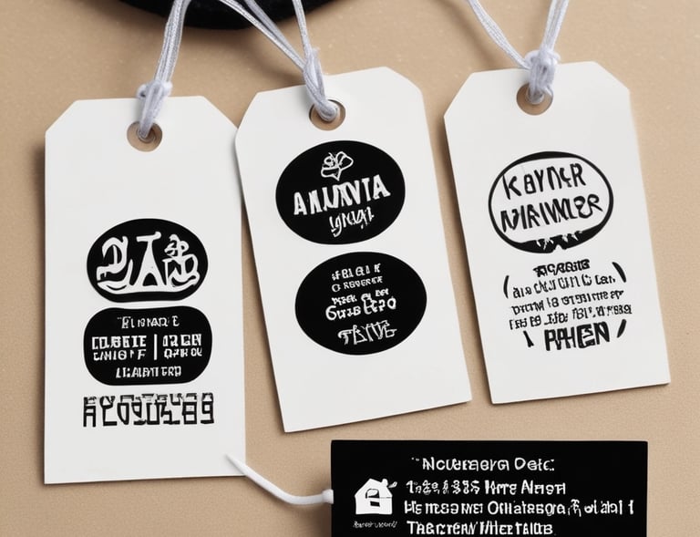 Etiqueta tag para pendurar em peças de roupas.