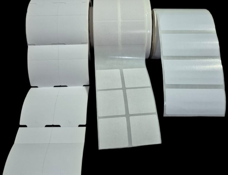 Etiquetas térmicas sem impressão.