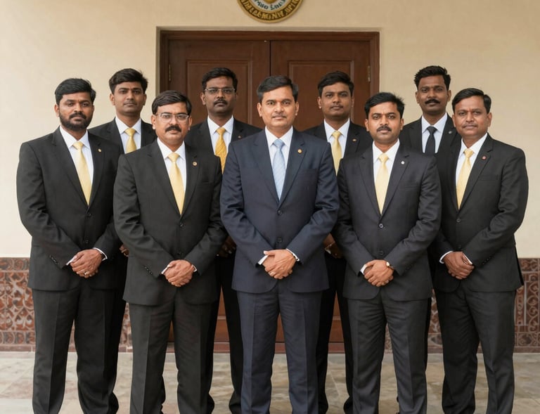 A group photo of the legal team at Rahul Kulkarni & Legal Associates gathered outside Bombay High Court.