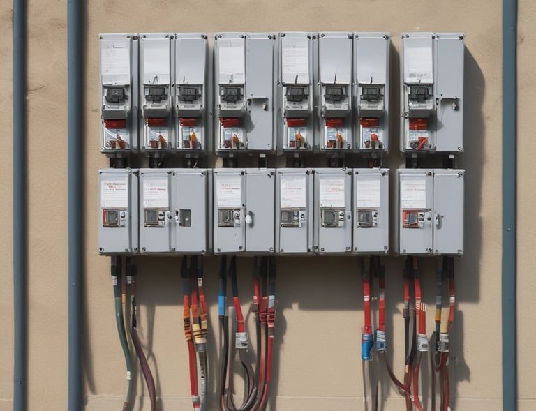 Satellite dish pointed towards the sky with mountains in the background.
