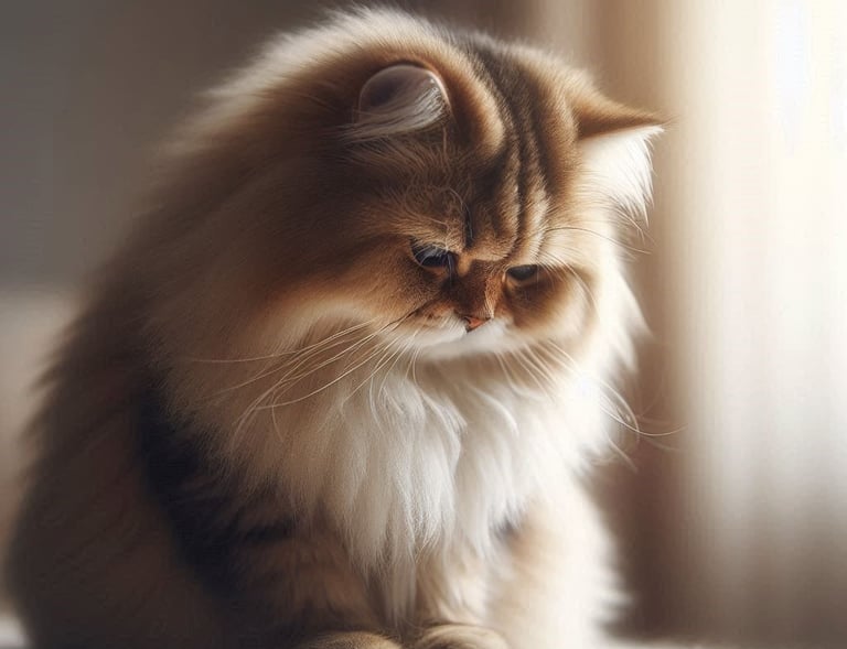 gato vomitando bolas de pelos