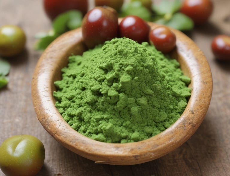 Close-up of organic jujube extract being prepared in glass beakers