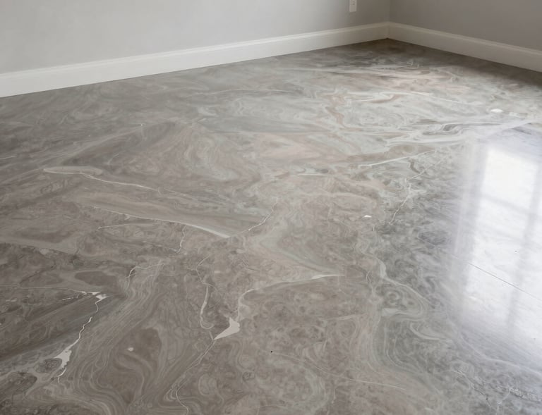 Professional installer applying a streamlined epoxy coating in a bright, organized workspace