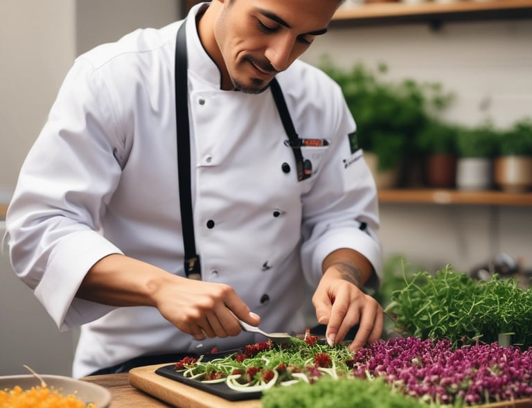 Close-up of vibrant green radish microgreens fresh on a wooden tray.