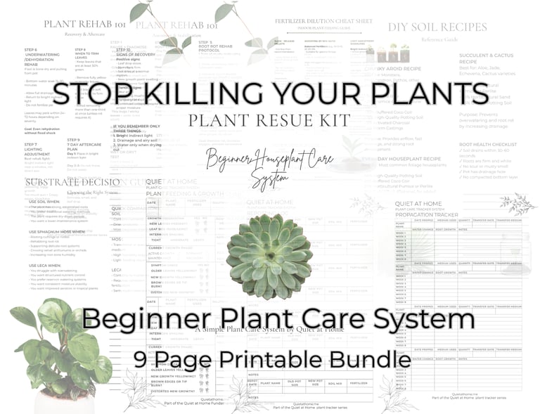 Plant care printable bundle with trackers and guides for indoor plant care organization