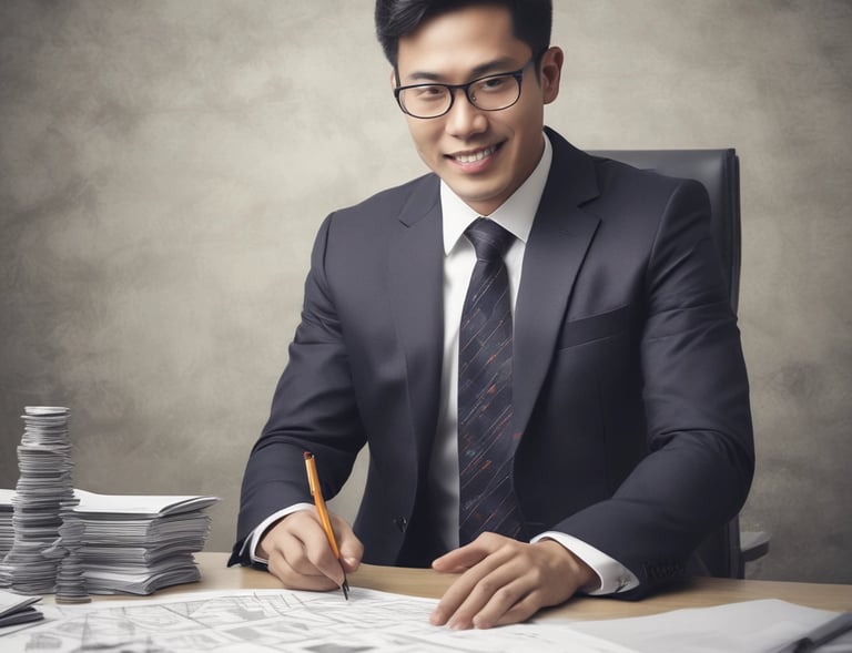 A person working on a laptop with design templates on the screen.