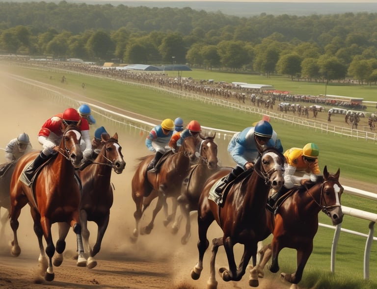 A captivating shot of a horse race.