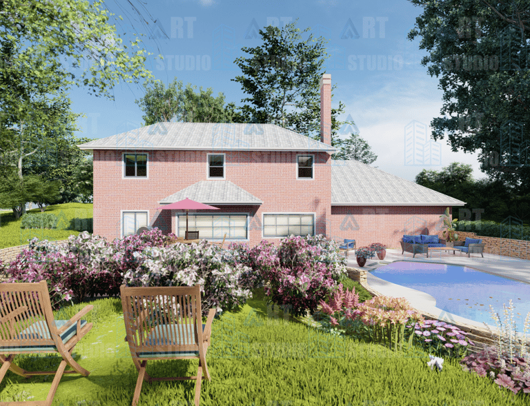 Modern exterior 3D rendering