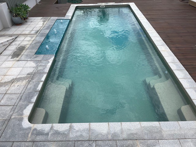 pool maintained with new salt chlorinator , sand filter and pool motor