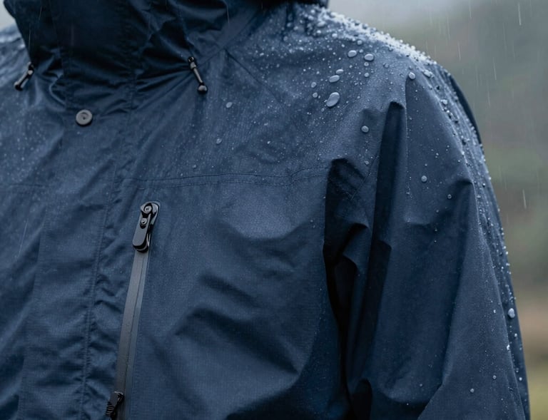 Industrial uniform with orange accents hanging neatly in a professional workspace.