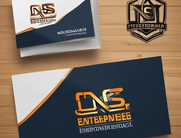 The ns enterprises logo prominently displayed on a glass office building facade.