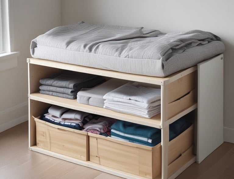 A sleek, modern living room featuring minimalist furniture and soft natural light.