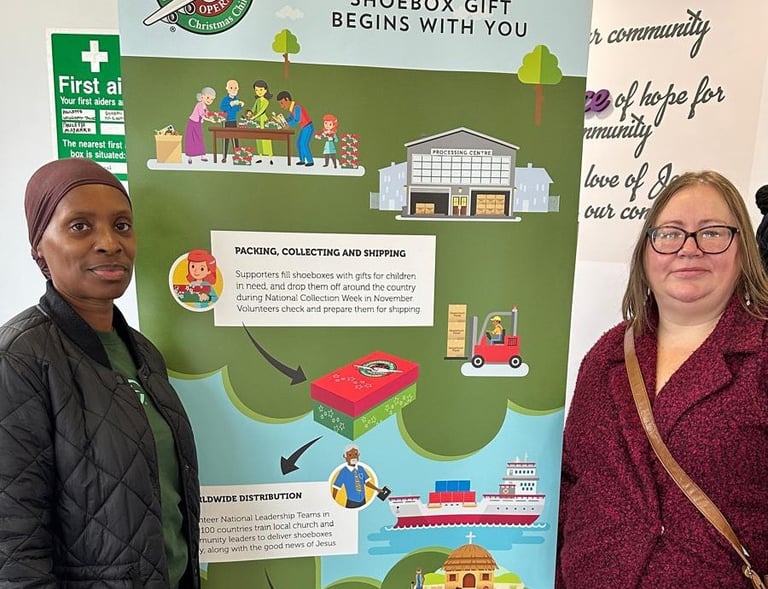 Collection donations for Operation Christmas Child