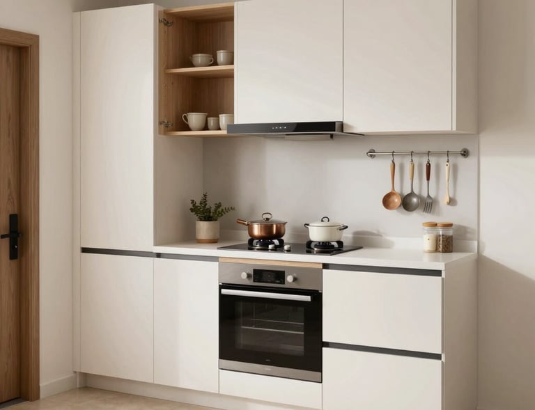 An inviting living space blending simple finishes with tasteful decor for a balanced look.