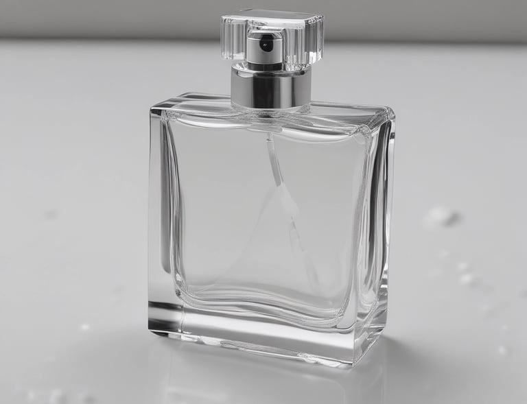 A lifestyle image showing a person gently applying q fragrances butter in a cozy, brown-toned room.