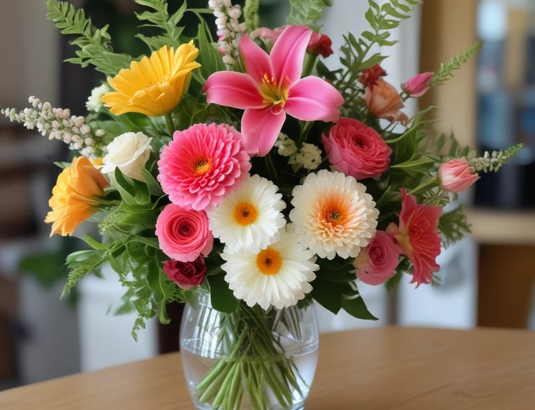 A sophisticated arrangement of white lilies and green foliage for special occasions.