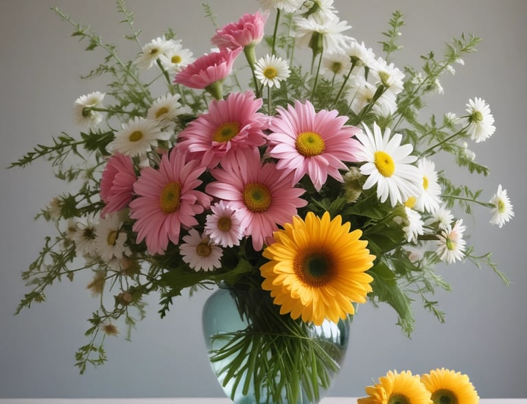 A colorful mix of gerberas, astromelias, and daisies perfect for birthday celebrations.