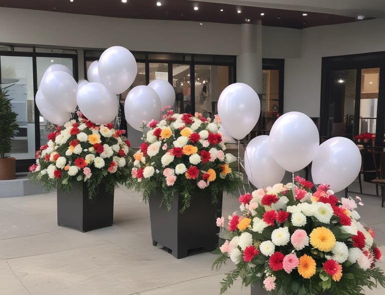 A festive bouquet featuring bright claveles and tulipanes with a touch of greenery.