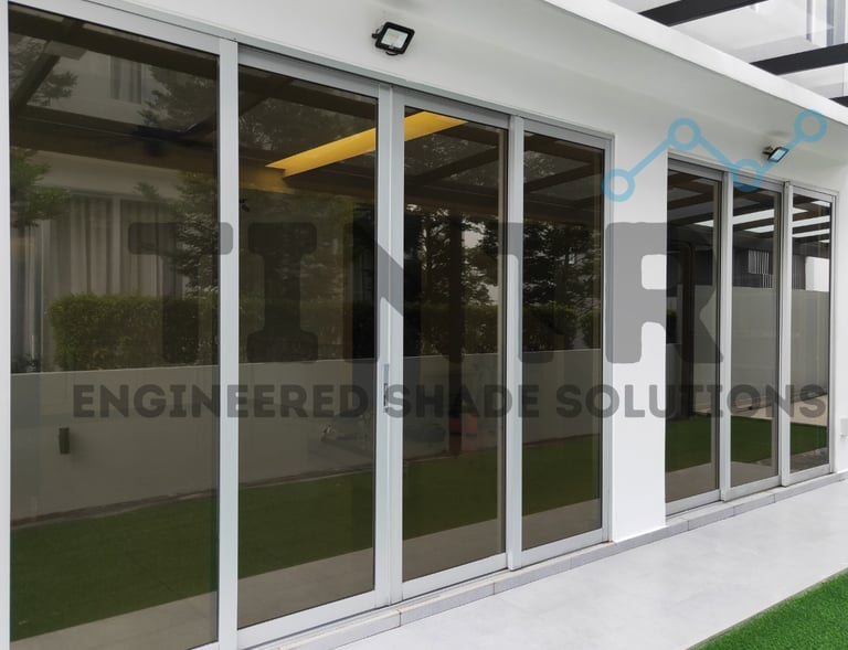 Commercial office window tinting for glare reduction