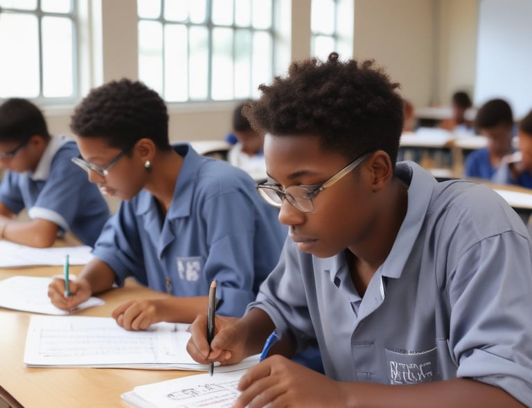 Teachers and students gathered in the library, sharing books and ideas.