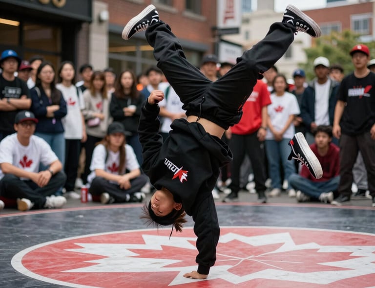Vibrant street scene capturing a musician playing passionately on a busy city corner.