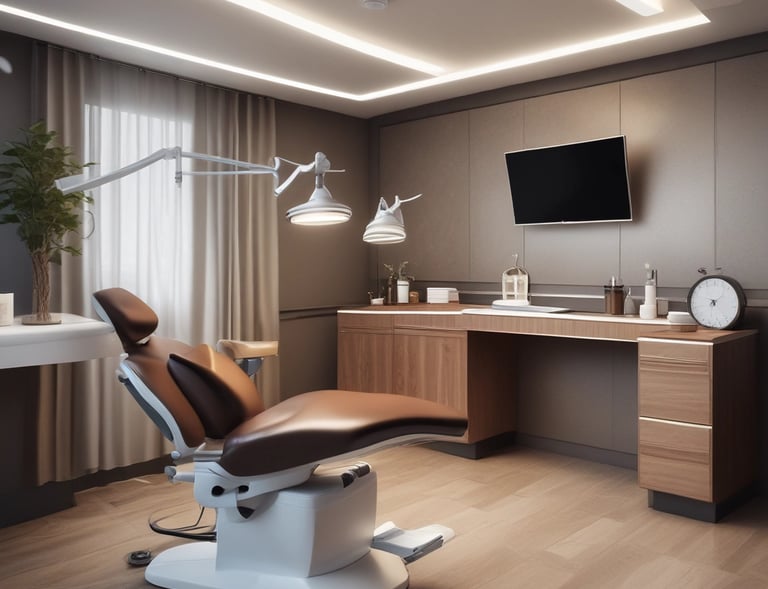 Luxurious treatment room setup with soft lighting and plush decor at Luxora Aesthetics