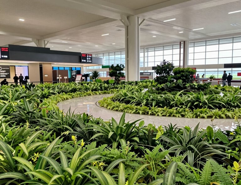 Aerocity, India infrastructure with lush green landscaping - 