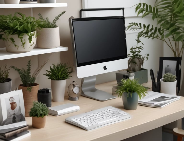 A close-up of hands holding a smartphone displaying a product review on a softly colored background.