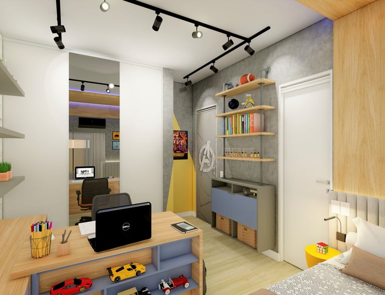 Projeto de Interiores de Quarto Geek em São Paulo