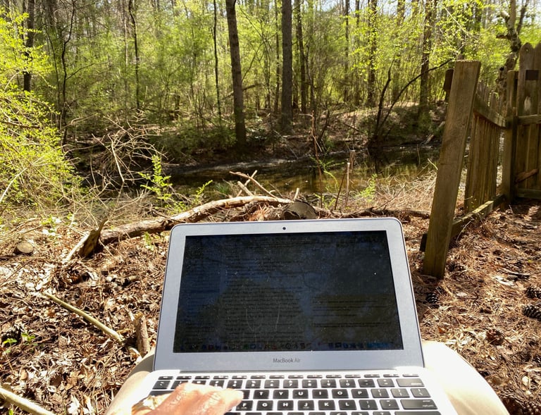 Writing in my backyard