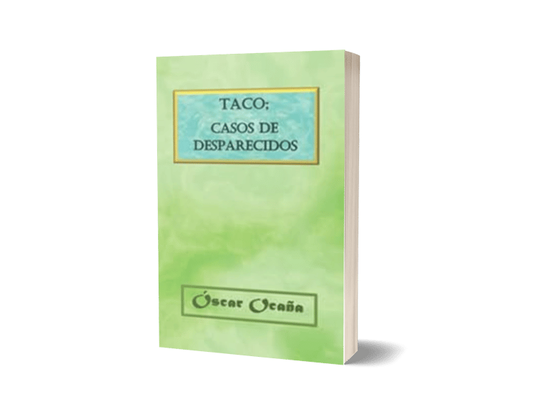 Portada del libro 'Taco; casos de desaparecidos' de Óscar Ocaña Parrón, de su serie 'Teatro en la palma de la mano'