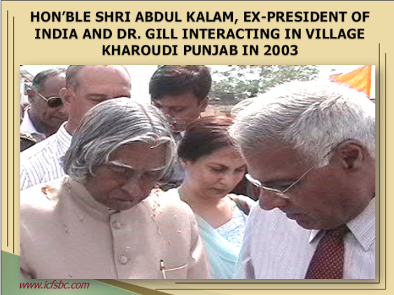 Hon'ble Shri Abdul Kalam, Ex-President of India and Dr. Gill interacting in Village Kharoudi 