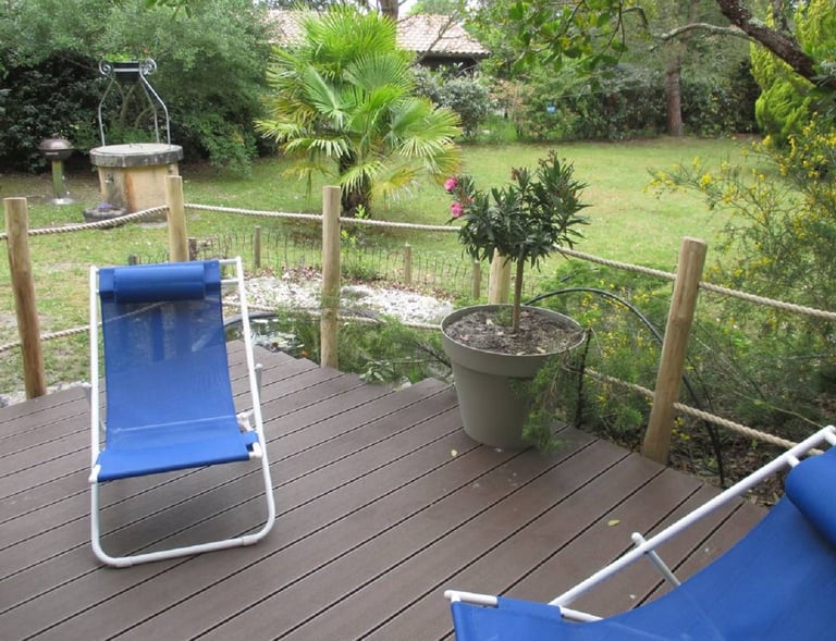 Vue jardin gite Arcachon la perle bleue