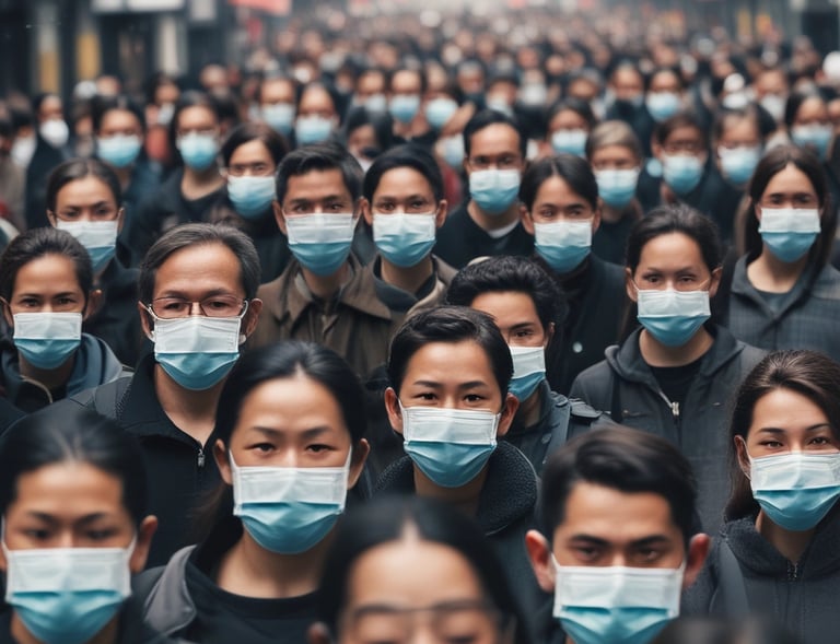A neatly arranged setup on a white table includes two bottles of spray, one with floral designs, a tin with vintage-style artwork, and a green box. A yellow sticky note with '#SelfCare' and a heart is attached to a mirror. Green leaves add a touch of nature to the scene.