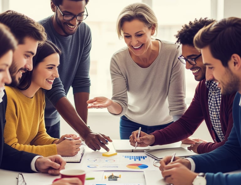 Sesión de inteligencia colectiva facilitada por líder