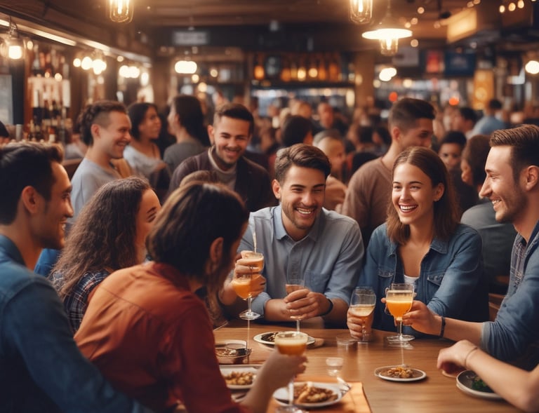 A group of friends enjoying the game night together.