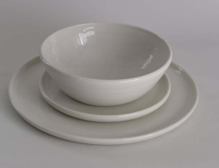 Breakfast Bowl , Side and Dinner Plate White Gloss