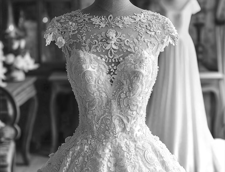 a wedding dress on a mannequine mannequinequine