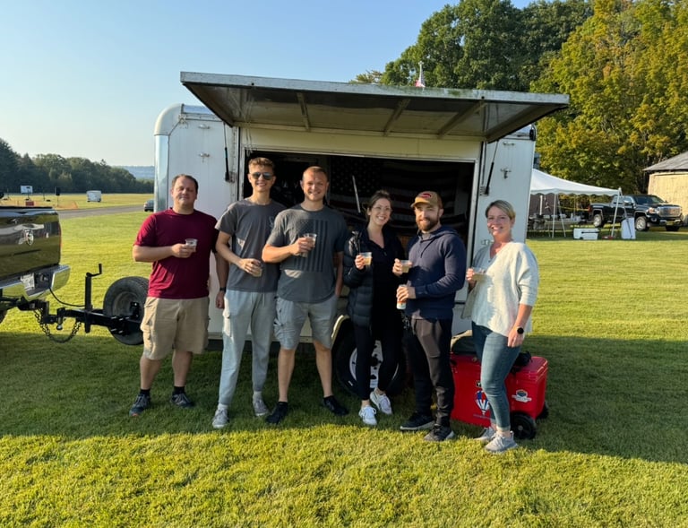 after hot air balloon ride toast